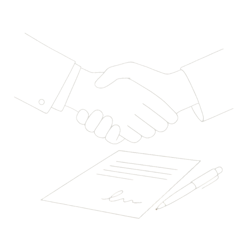 Stretta di mano e firma dell’accordo